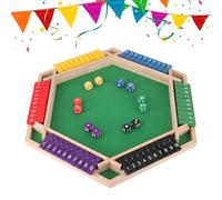 Shut The Box Game - Wooden Family Game for 2-8 Players with 12/16 Dice, Portable Math Learning & Logic Training Set for Classroom or Home Party