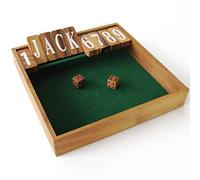 SHUT THE BOX JACKPOT EDITION - 2 players and many more from 6 years old - pub bar game, board game in eco-friendly solid wood, CE standards, action and reflexes, dice game really fun at aperitif time.