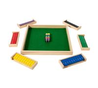 Shut The Box - Wooden Tabletop Dice Game, Portable Game Box | Strategy Math Game with Number Boards, Group Interaction Fun Night, Educational Dice Challenge for Holiday Gatherings, Ofice Desk Play