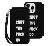 Shut The Fuk Up Cell Phone Front Flip Case Compatible with iPhone 15/15 Plus/15 Pro/15 Pro Max Soft Protective Shell