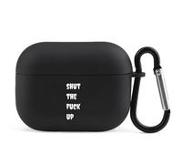 Shut The Fuk Up Compatible with Airpod Pro Case TPU Scratch-Resistant Drop-Proof Protective Cover with Keychain