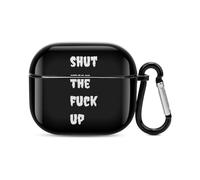 Shut The Fuk Up Compatible with Airpods 3 Case PC Scratch-Resistant Drop-Proof Protective Cover with Keychain