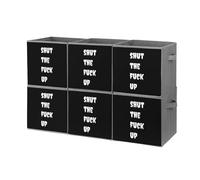 Shut The Fuk Up Cube Storage Bin Foldable Oxford Cloth Open Storage Basket with Handles for Closet Shelf