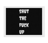 Shut The Fuk Up Diamond DIY Painting Kits Horizontal Round Full Drill Digital Art Craft for Home Office Wall Decor 12"x16"