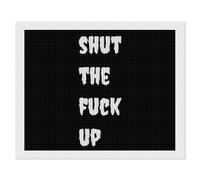 Shut The Fuk Up Diamond DIY Painting Kits Horizontal Round Full Drill Digital Art Craft for Home Office Wall Decor 16"x20"