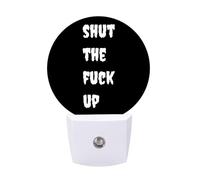 Shut The Fuk Up Funny LED Night Lights Plug Into Wall Smart Lighting for Hallways Kitchen Bedroom
