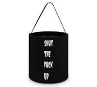 Shut The Fuk Up Halloween Tricking Or Treating Bag Funny Candy Bucket Tote Gift Wrap Bags