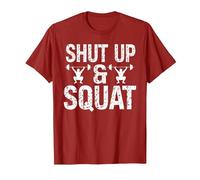 Shut Up and Squat Funny Leg Day T-Shirt, Men, Cranberry Red, X-Large