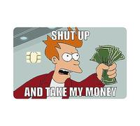 Shut up and Take My Money Credit Card Sticker, EC Card Sticker, Fry Credit Card Skin Cover Sticker, Funny Card Cover Mat, No Bubbles, Slim, Waterproof, red, Small Chip, Classic