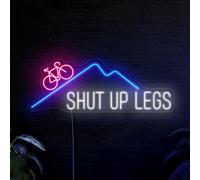 Shut Up Legs Neon Sign Bicycle LED Lights for Wall Decor Cycling Light Up Gift for Cyclist Biker Cycling Lover Mountain Road Bike Art Decor