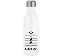 Shut Up Silence Music Symbol Vacuum Insulated Thermal Water Bottle White
