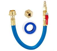 Shutoff Valve Equipped RV Sprinkler Adapter with 12-Inch Air Hose for Controlled Pressure Delivery During Winterizing Process