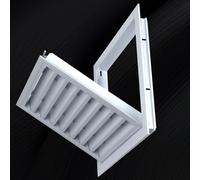 Shutter Vent Access Panel 6x9 6x12 8x20Attic Hole Board with Grille Filters & PushButton Switch Flush Mount for Wall/Ceiling/Drywall (W6xH16in) Durable Easy Installation