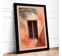 Shuttered Paradise Coastal Framed Wall Art Print A3 (42×29.7cm) Black, Wall Decor for Living Room, Bedroom, Office & Home, Ready to Hang, Art Gift