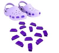 SHUTTERZ 14 Pack Colored Shoe Charms, Compatible with Classic Crocs, Crush Crocs and All Terrain Crocs, Functional Charms for Girls, Boys, Kids, Teens, Men, Women, Purple