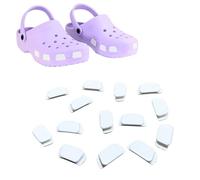 SHUTTERZ 14 Pack Colored Shoe Charms, Compatible with Classic Crocs, Crush Crocs and All Terrain Crocs, Functional Charms for Girls, Boys, Kids, Teens, Men, Women, White