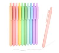 Shuttle Art 10 Colours Pastel Retractable Gel Pens, Pastel Ink Retractable Coloured Gel Pens, 0.5mm 8 Colours Gel Ink Pens, Fine Point Quick Drying Cute Pens