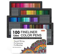 Shuttle Art 100 x 0.4mm Fine Tip Color Markers, Perfect for Adult Coloring Books, Art Projects and Your Diary