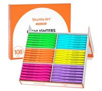 Shuttle Art 108 Pack Highlighters, Highlighters Assorted Colours Set, 6 Bright Colours Chisel Tip Dry-Quickly Non-Toxic Highlighter Markers Bulk for Adults Kids Highlighting in Home School Office