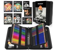 Shuttle Art 124 Pack Sketching and Drawing Pencils Set, Sketch Art Pencil Set with 4 Drawing Pads, Graphite Pencils in Zipper Case, Colouring Pencils for Artist Sketching, Art Set for Adults, Beginner