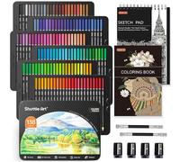 Shuttle Art 138 Colours Professional Colouring Pencils, Soft Core Coloured Pencils Set with 1 Colouring Book,1 Sketch Pad, 4 Sharpener, 2 Pencil Extender for Artists Kids Adults Colouring, Drawing