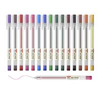 Shuttle Art 15 Colours Gel Ink Pens, 0.38mm Extra Fine Point Ballpoint Pens, Coloured Japanese Style Gel Pens for Writing and Journaling, Japanese Stationery for Home, School, Office Supplies