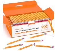 Shuttle Art 200 Pack Golf Pencils With Rubbers, HB Graphite Pencils Bulk | 3.5” Mini Pencils, Pre-Sharpened Small Pencils for Writing, Marking, Sketching, Classroom Essentials, Back to School Supplies