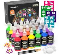 Shuttle Art 24 Colours 3D Fabric Paint Permanent for Clothes
