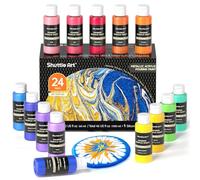 Shuttle Art 24 Pack Metallic Acrylic Pouring Paints Kit,Ready-to-pour Paint