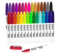 Shuttle Art 30 Colours Permanent Markers, Fine Point Assorted Colours, Works on Plastic, Wood, Stone, Metal and Glass for Doodling, Colouring, Journaling for School Office Home