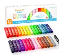 Shuttle Art 32 Colours Tempera Paint Sticks for Children, Washable for Kids