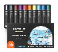 Shuttle Art 36 Coloured Pencil Art Set, Seascape Themed, Soft Core, Kids Artists Beginner Drawing Colouring & Sketching