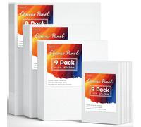 Shuttle Art 36 Pack Canvas for Painting, Blank Canvas Multipack, 5x7, 8x10, 9x12, 11x14 inch (9 PCS of Each), 100% Cotton Primed White Painting Canvas Board for Kids Adults Acrylic Oil Painting