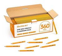 Shuttle Art 360 Pack #2 HB Mini Golf Pencils, Wooden Graphite Pencils for School & Office, Pre-Sharpened Bulk Pack for Kids & Teachers