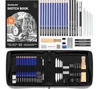 Shuttle Art 37 Pack Art Pencils Sketching Set, Drawing Set in Sturdy Zipper Case with Sketch Books, Professional Sketch Drawing Pencils for Artists, Adults