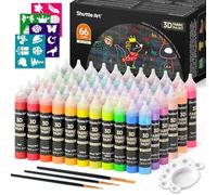 Shuttle Art 3D Fabric Paints, 66 Colours 3D Fabric Permanent Paint