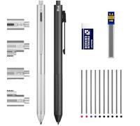 Shuttle Art 4 In 1 Multicolor Pen, 2 Pack Retractable Ballpoint Pens With 1.0Mm Black Blue Red Ink And 0.5Mm Mechanical Pencil, Multifunction Pens Gift Set For Writing Note Taking School Office Home
