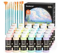 Shuttle Art 40 Pack Pastel Acrylic Paint Set, 30 Colours Acrylic Paints