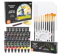 Shuttle Art 46 Pack Acrylic Paints Set, 30 Colours Acrylic Paint