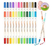 Shuttle Art 48 Colours Dual Tone Acrylic Markers, 24 Pack Acrylic Paint Pens Set, Dual Tip Colouring Pens, Paint Markers for Rock Painting, Ceramic, Wood, Canvas, Glass, Stone, Fabric