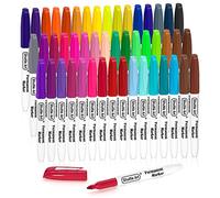 Shuttle Art 48 Permanent Markers, Fine Tip, Perfect on Plastic, Wood, Stone, Metal and Glass for Doodling, Colouring, Marking
