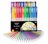Shuttle Art 60 Pack Gel Pens, 30 Coloured Gel Pen Set Plus 30 Refills, Including Metallic, Pastel, neon, Glitter Pens for Adults Colouring Books, Gel Colouring Pens for Kids Drawing Writing Journaling