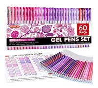 Shuttle Art 60 Pack Pink Purple Tone Gel Pens, 30 Pink Purple Gel Pens with 30 Refills for Adults Coloring Books Journaling Drawing Nature, Landscape