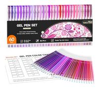 Shuttle Art 60 Pack Tone , Pink Purple Gel Pens with 30 Refills for Adults Coloring Books Journaling Drawing Nature, Landscapes, Animals Scenes