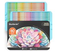 Shuttle Art 60 Pastel Colours Colouring Pencils Set, Professional Coloured Pencil with Metal Box, Soft Core Colour Pencils, Drawing Art Pencils for Artists Adult Beginners Colouring Book, Sketching