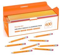 Shuttle Art 600 Pack Golf Pencils With Erasers, #2 HB Pencils Bulk, 3.5” Mini Pencil, Pre-Sharpened Small Pencil for Kids Teachers Classroom Games, Back to School Supplies