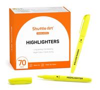 Shuttle Art 70 Pack Highlighters, Yellow Highlighters with Versatile Chisel Tip, Highlighter Markers Bulk in Vibrant Color for Highlighting as Office, School Supplies