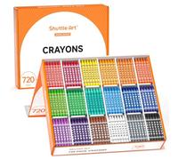 Shuttle Art 720 Pack Crayons Bulk Set, 18 Assorted Colours Wax Crayons | Non toxic Paint Sticks for Kids Toddlers, Crayons for 3+, Teacher-Quality for Children, Family Class Party Supplies