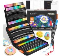 Shuttle Art 80 Colours Acrylic Paint Pens, Dual Tip Acrylic Markers