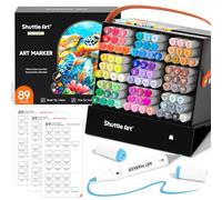 Shuttle Art 89 Colours Alcohol Markers, Dual Tip Brush&Fine Marker Pens Set